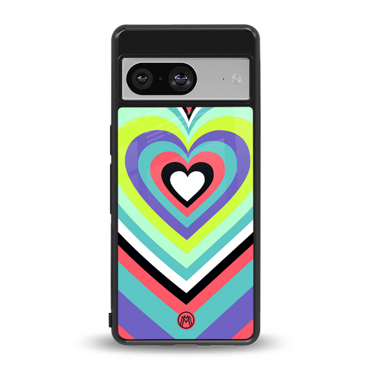 y2k sweet fusion pink hearts back phone cover | glass case for Google Pixel 8