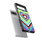 y2k sweet fusion pink hearts back phone cover | glass case for Google Pixel 8
