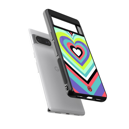 y2k sweet fusion pink hearts back phone cover | glass case for Google Pixel 8