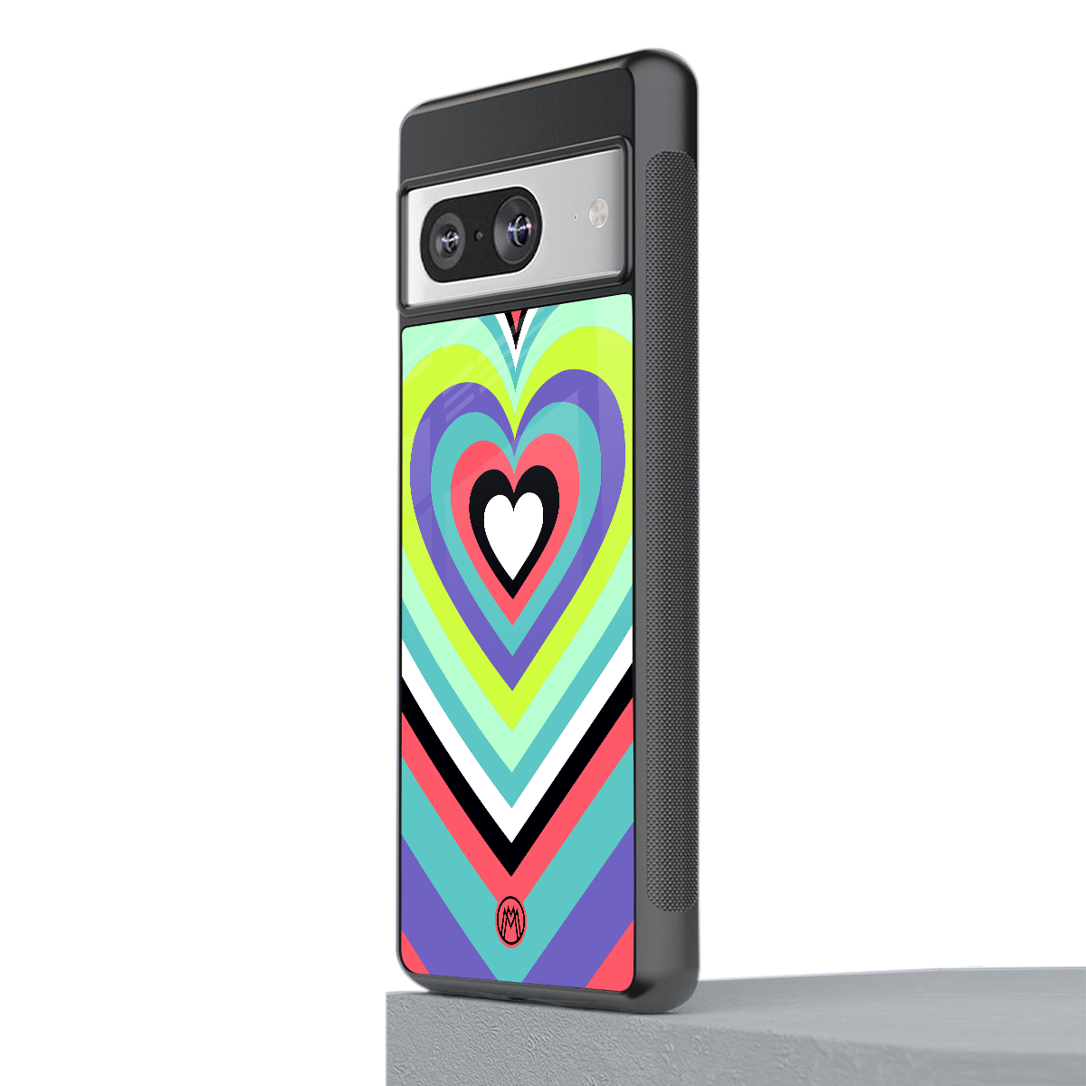 y2k sweet fusion pink hearts back phone cover | glass case for Google Pixel 8