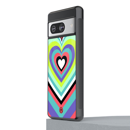 y2k sweet fusion pink hearts back phone cover | glass case for Google Pixel 8