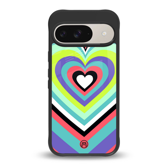 y2k sweet fusion pink hearts back phone cover | glass case for google pixel 9