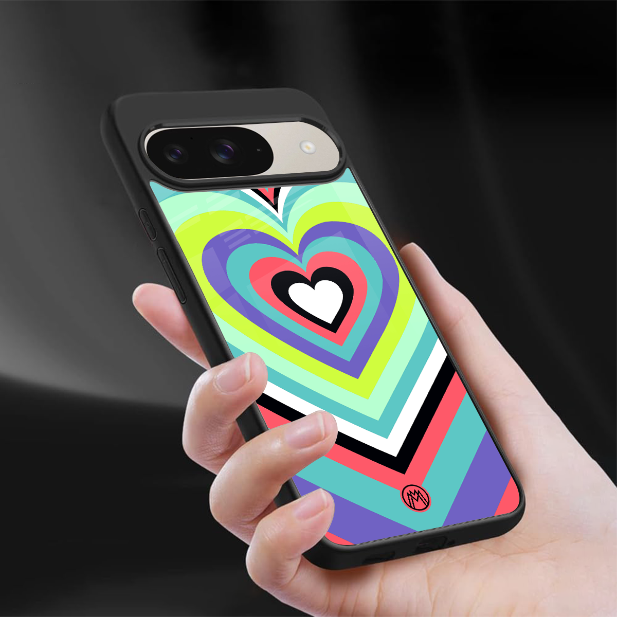 y2k sweet fusion pink hearts back phone cover | glass case for google pixel 9