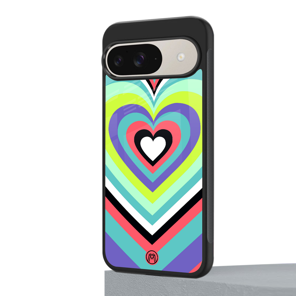 y2k sweet fusion pink hearts back phone cover | glass case for google pixel 9