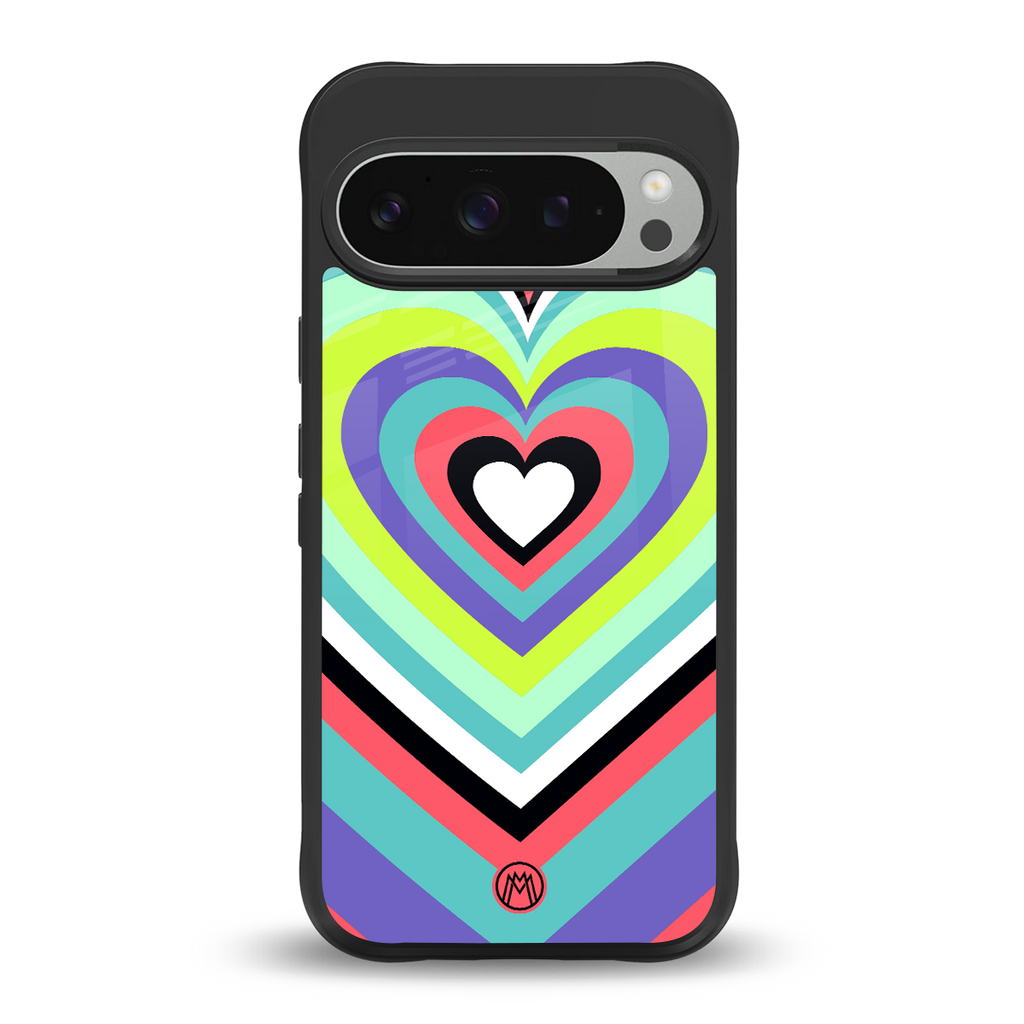 y2k sweet fusion pink hearts back phone cover | glass case for google pixel 9 pro