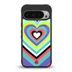 y2k sweet fusion pink hearts back phone cover | glass case for google pixel 9 pro