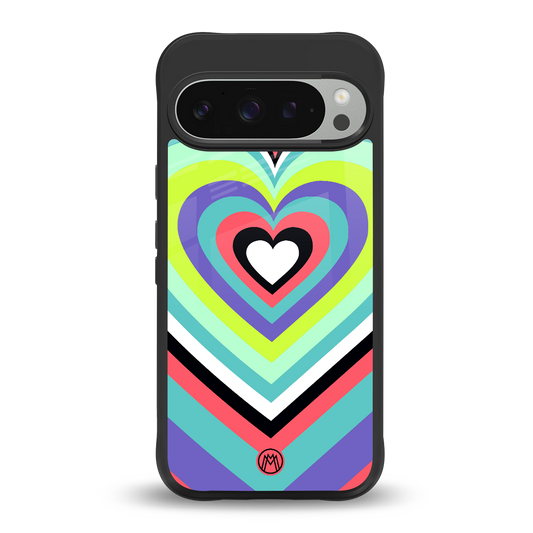 y2k sweet fusion pink hearts back phone cover | glass case for google pixel 9 pro xl