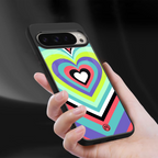 y2k sweet fusion pink hearts back phone cover | glass case for google pixel 9 pro