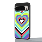 y2k sweet fusion pink hearts back phone cover | glass case for google pixel 9 pro