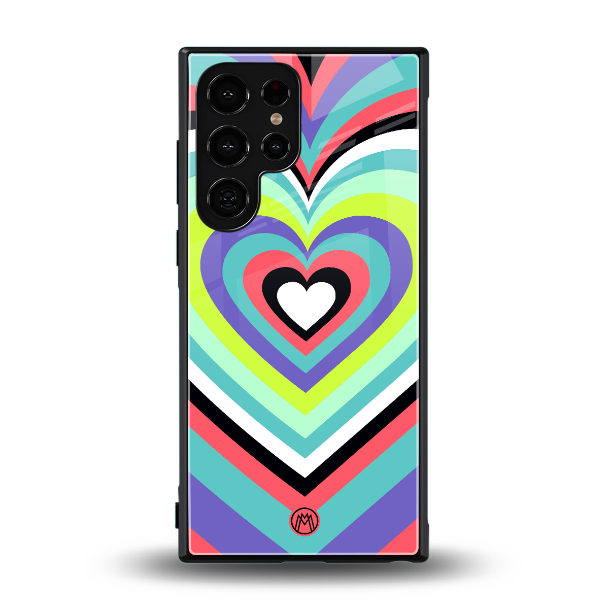 y2k sweet fusion pink hearts back phone cover | glass case for samsung galaxy s23 ultra