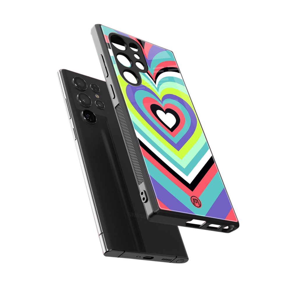 y2k sweet fusion pink hearts back phone cover | glass case for samsung galaxy s23 ultra