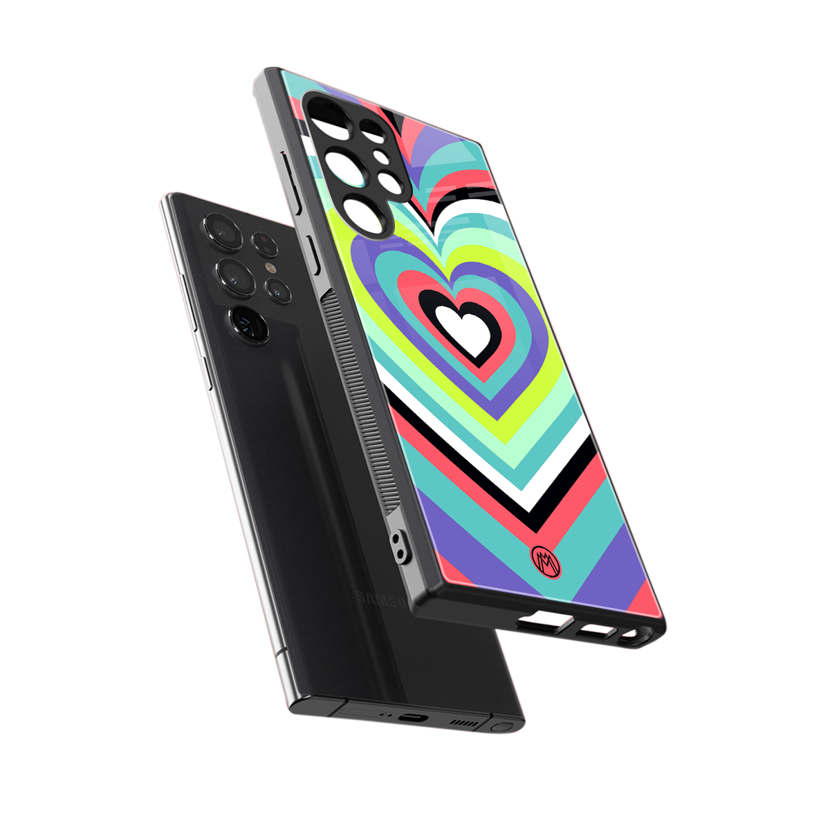 y2k sweet fusion pink hearts back phone cover | glass case for samsung galaxy s23 ultra