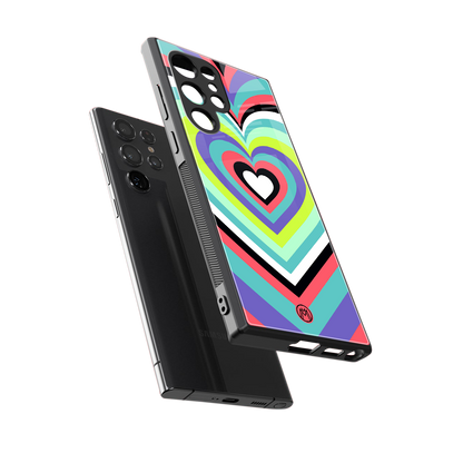 y2k sweet fusion pink hearts back phone cover | glass case for samsung galaxy s23 ultra