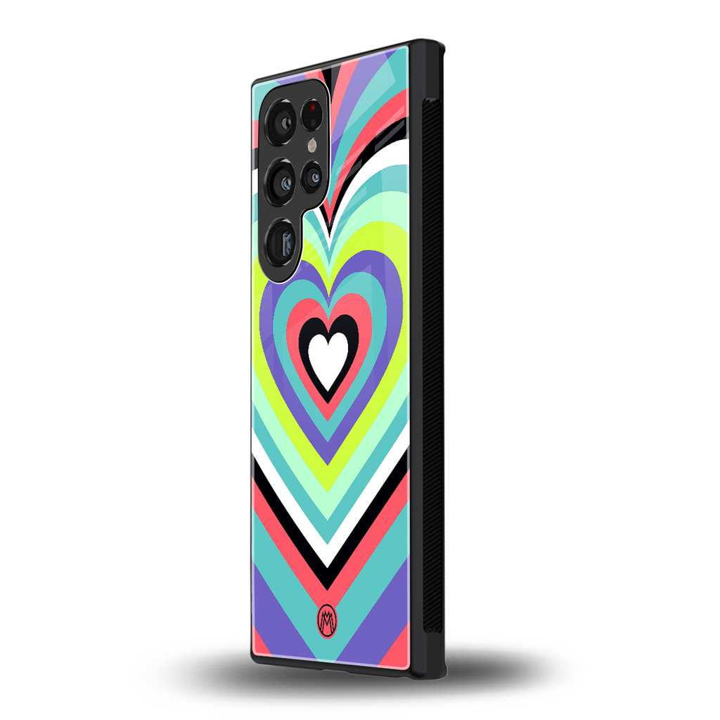 y2k sweet fusion pink hearts back phone cover | glass case for samsung galaxy s23 ultra