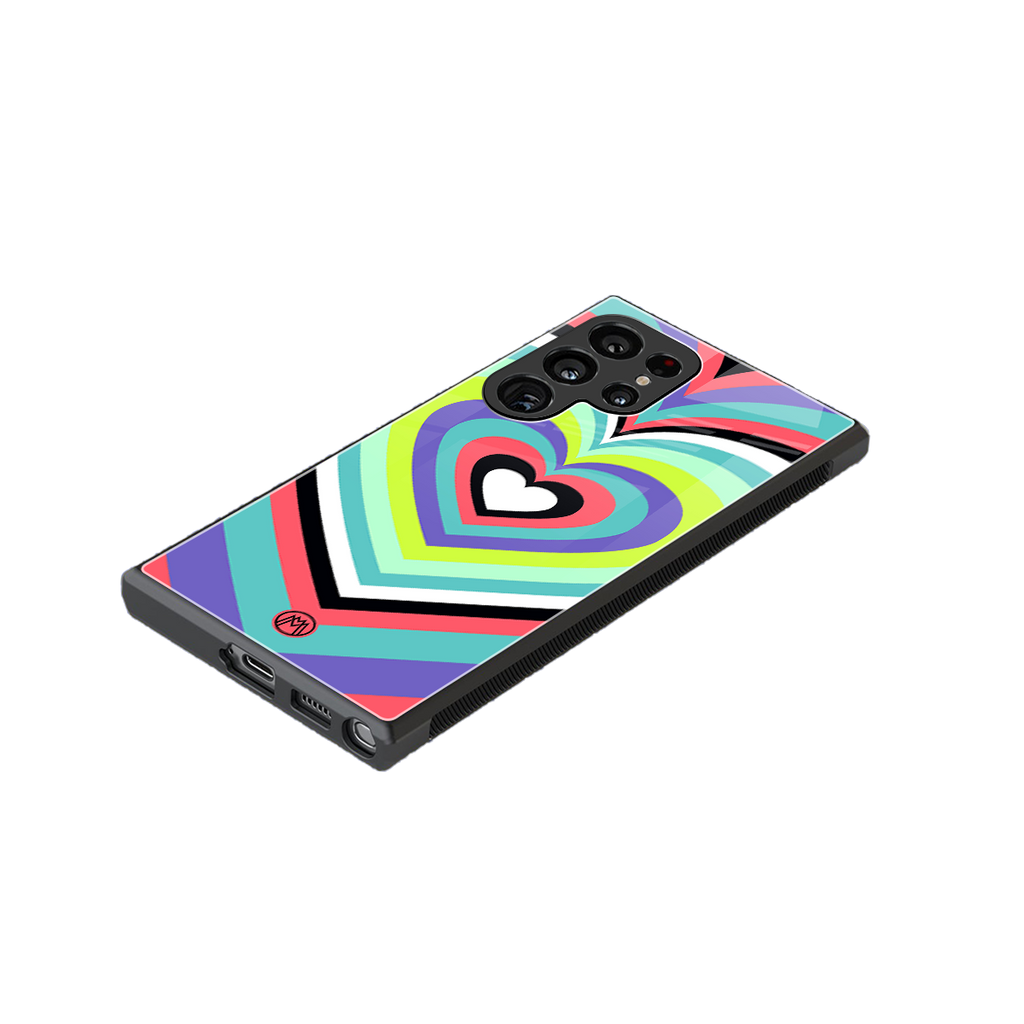 y2k sweet fusion pink hearts back phone cover | glass case for samsung galaxy s23 ultra