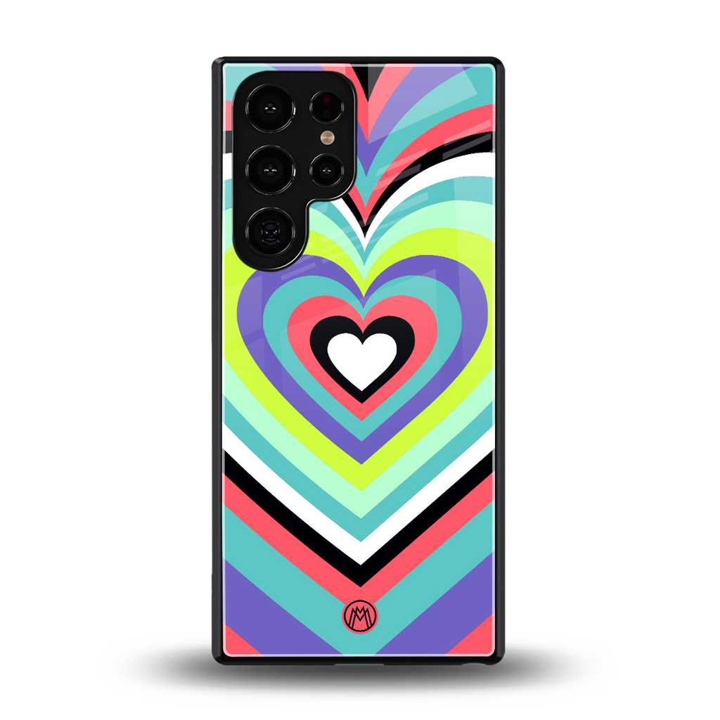 y2k sweet fusion pink hearts back phone cover | glass case for samsung galaxy s25 ultra