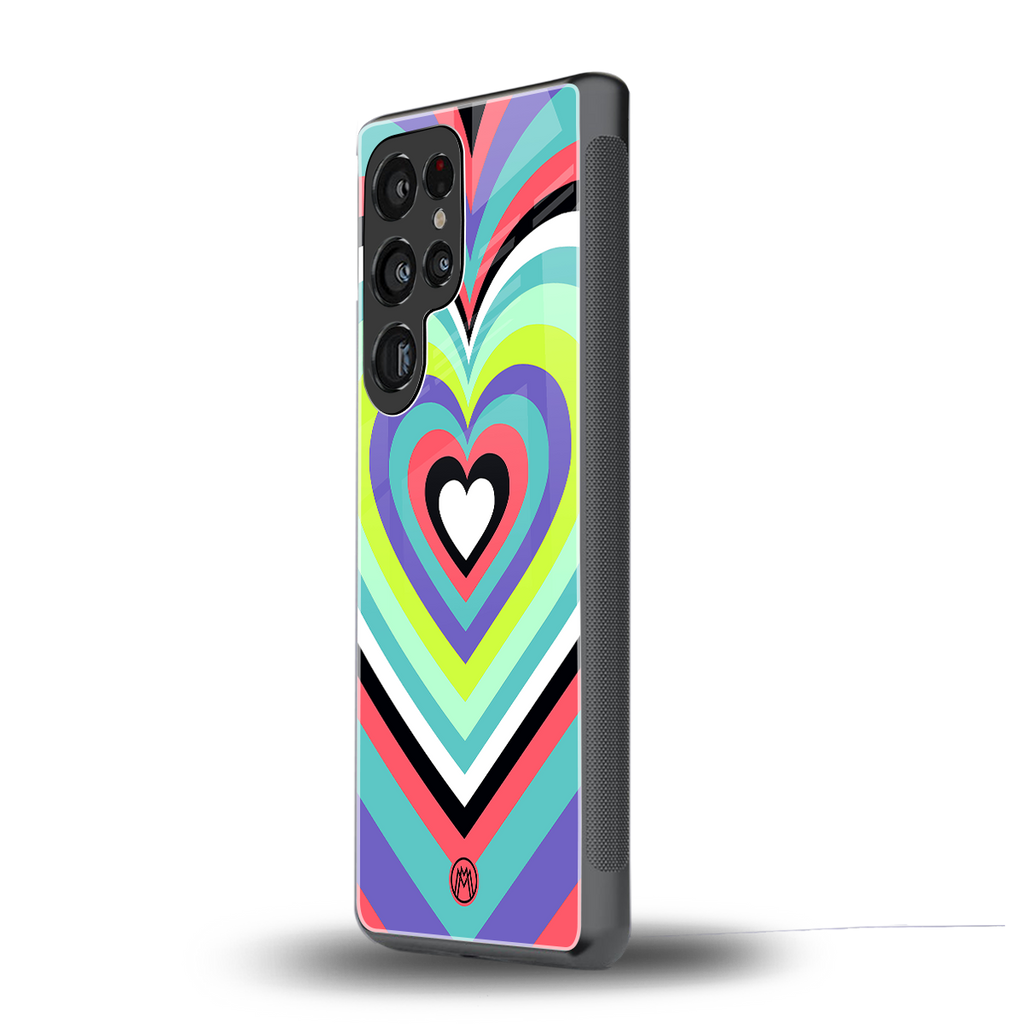 y2k sweet fusion pink hearts back phone cover | glass case for samsung galaxy s25 ultra