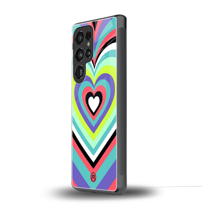y2k sweet fusion pink hearts back phone cover | glass case for samsung galaxy s25 ultra