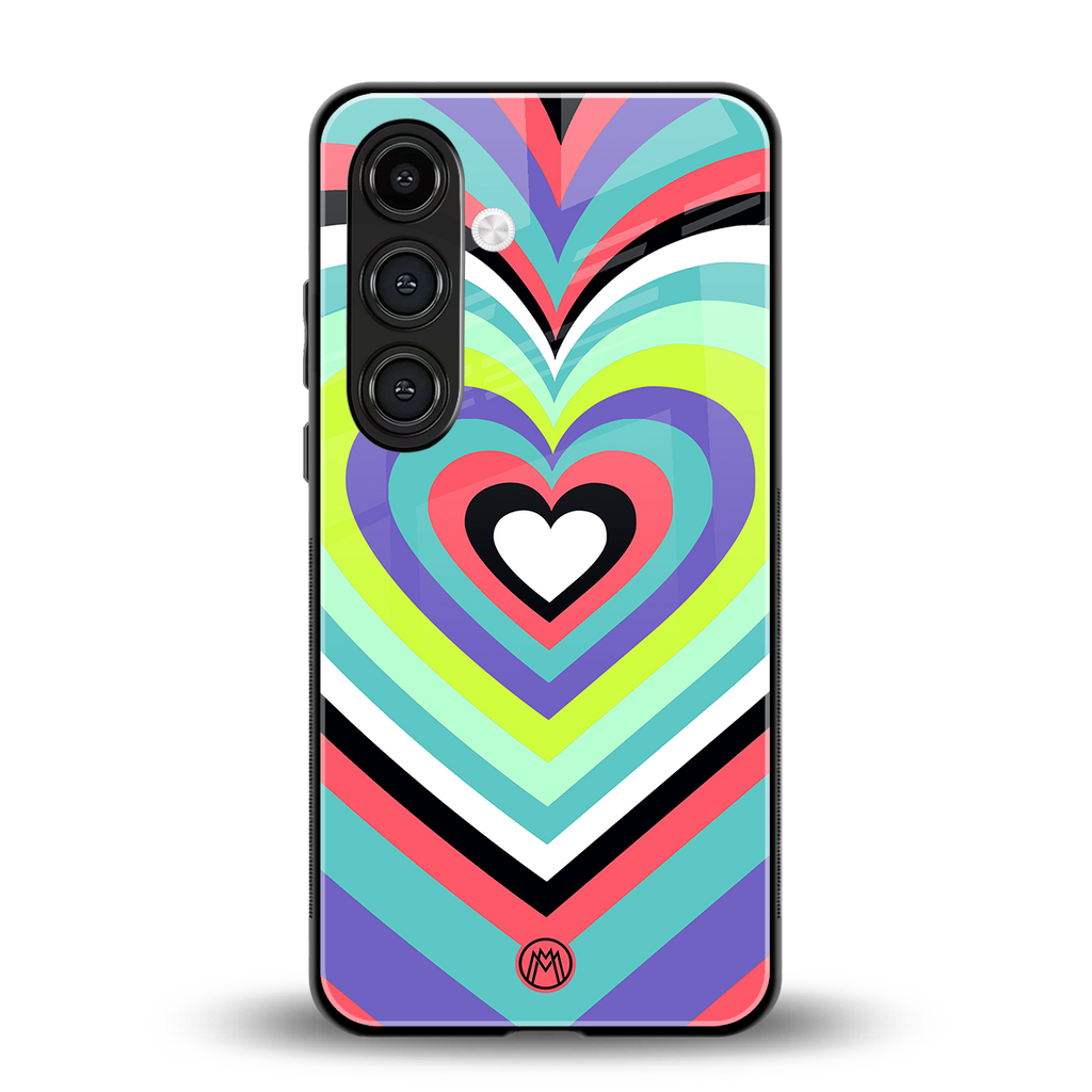 y2k sweet fusion pink hearts back phone cover | glass case for samsung galaxy s25