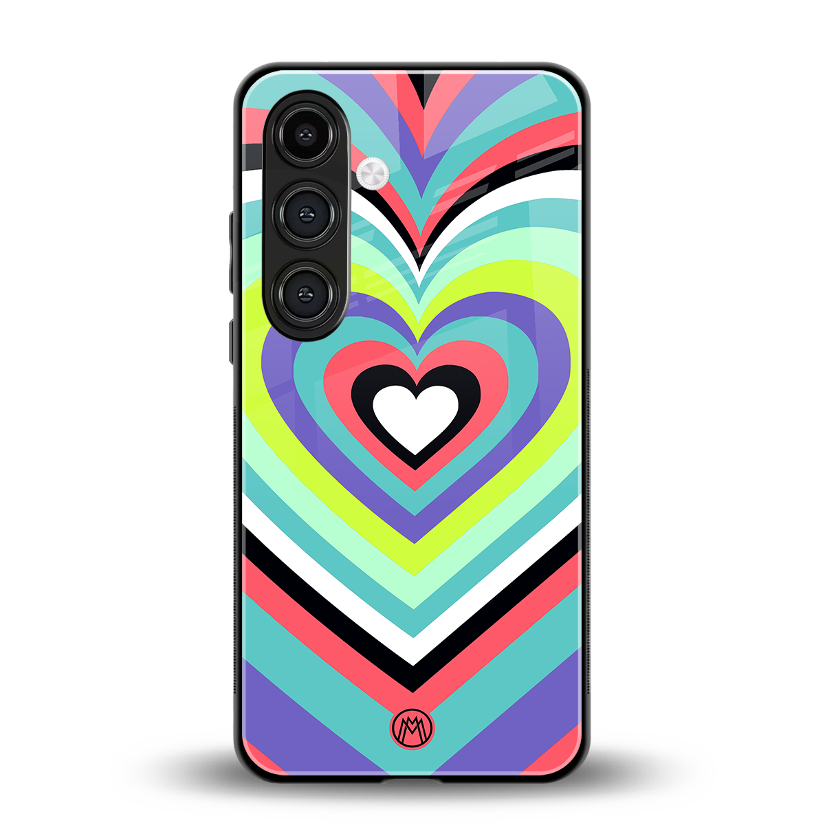 y2k sweet fusion pink hearts back phone cover | glass case for samsung galaxy s23