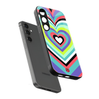 y2k sweet fusion pink hearts back phone cover | glass case for samsung galaxy s24