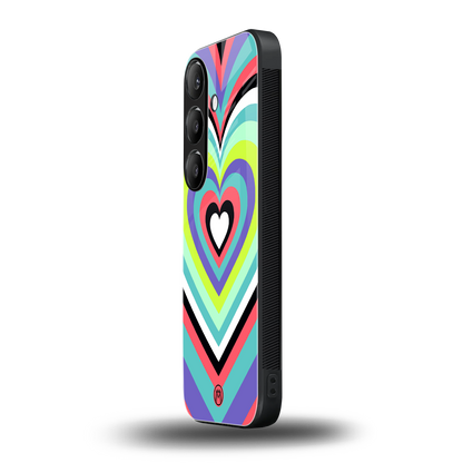 y2k sweet fusion pink hearts back phone cover | glass case for samsung galaxy s24 fe