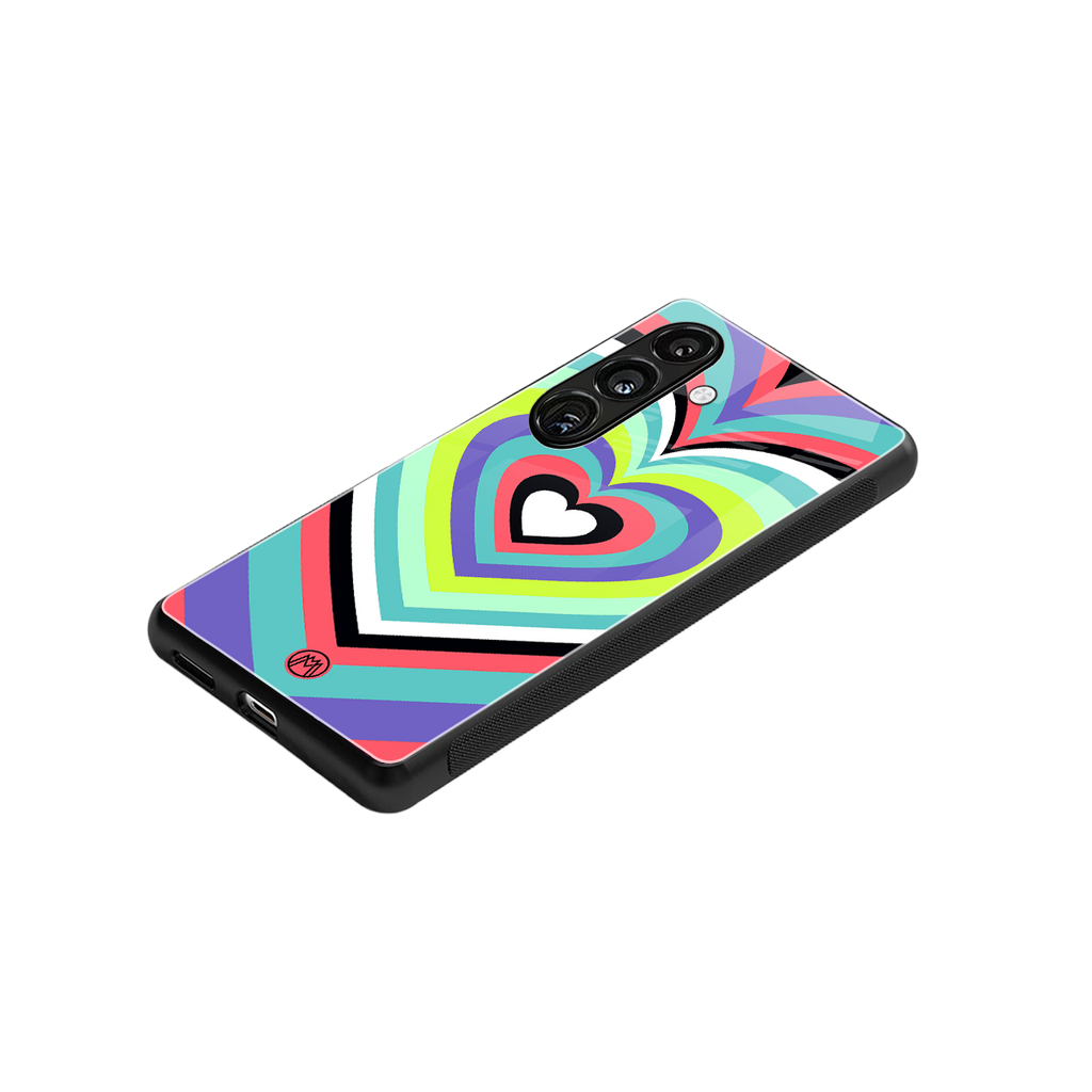 y2k sweet fusion pink hearts back phone cover | glass case for samsung galaxy s24 plus