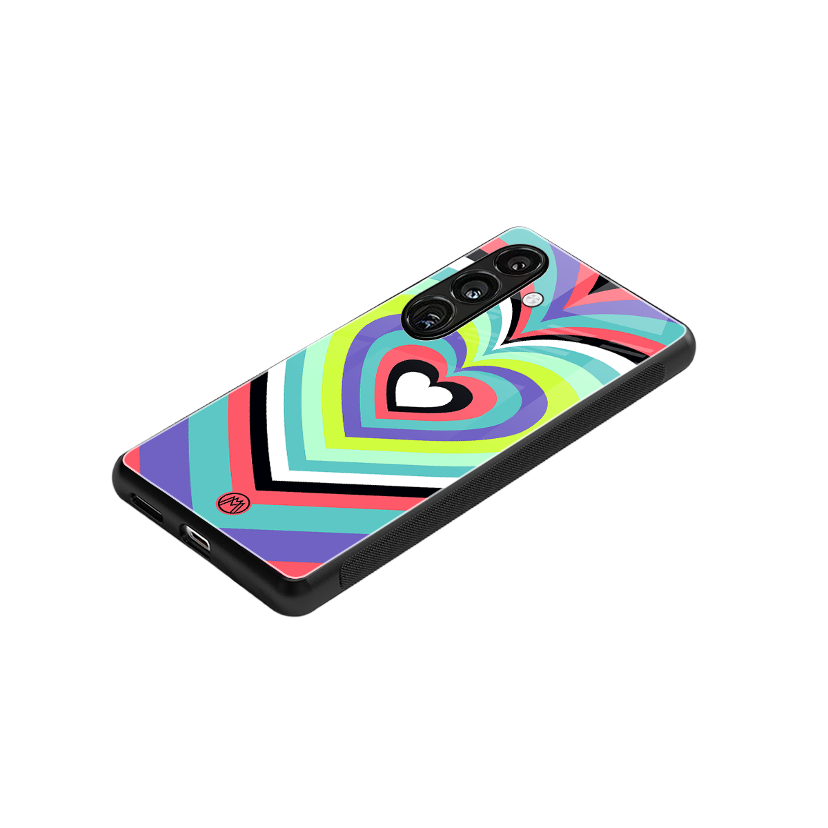 y2k sweet fusion pink hearts back phone cover | glass case for samsung galaxy s24 plus