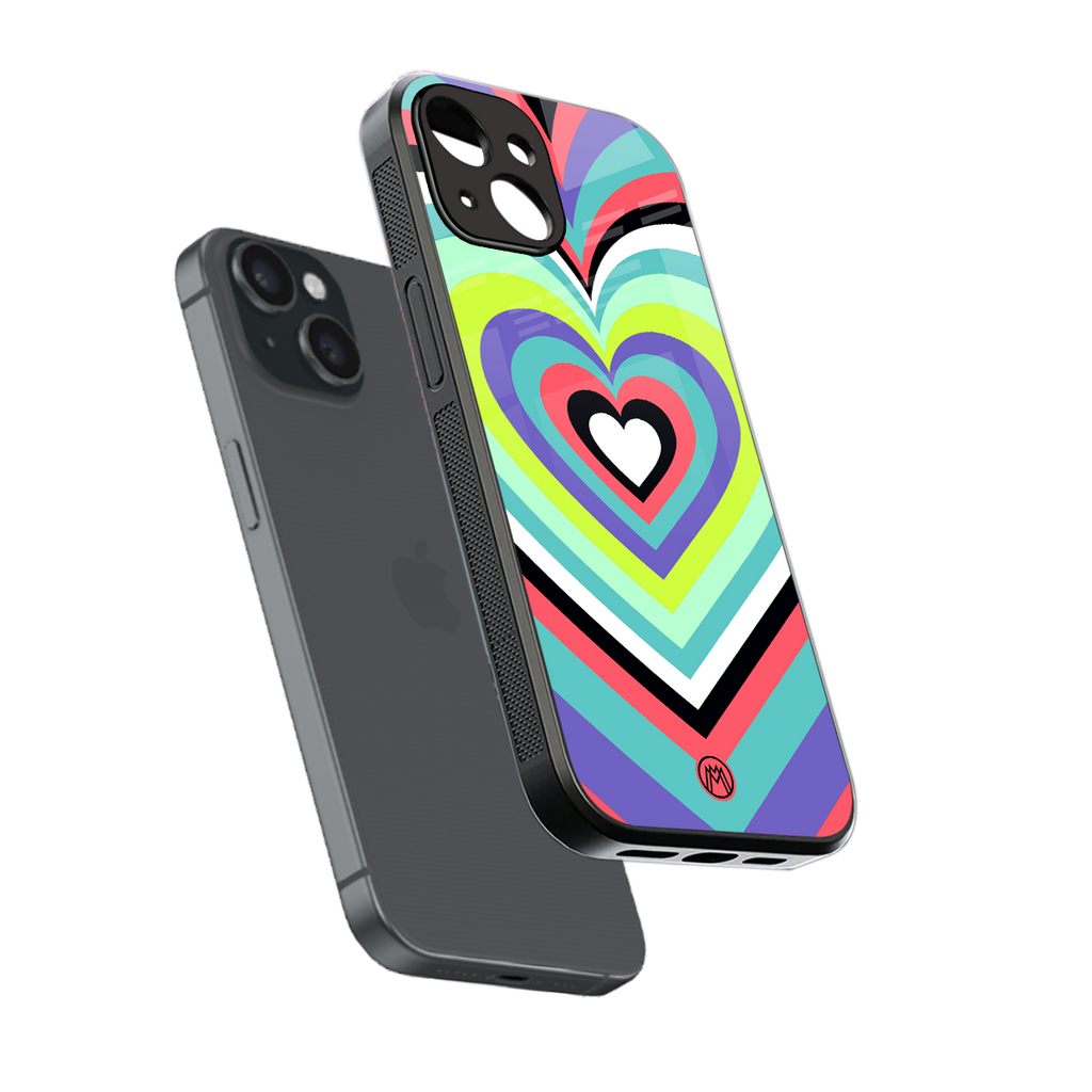 y2k sweet fusion pink hearts back phone cover | glass case for iphone 15