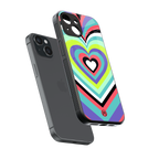 y2k sweet fusion pink hearts back phone cover | glass case for iphone 15
