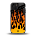 y2k yellow flames back phone cover | glass case for iphone 13 mini