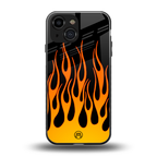 y2k yellow flames back phone cover | glass case for iphone 13 mini