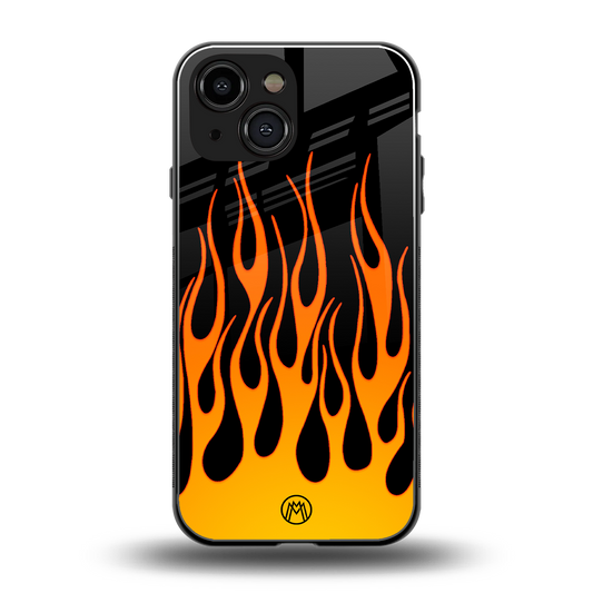 y2k yellow flames back phone cover | glass case for iphone 13 mini