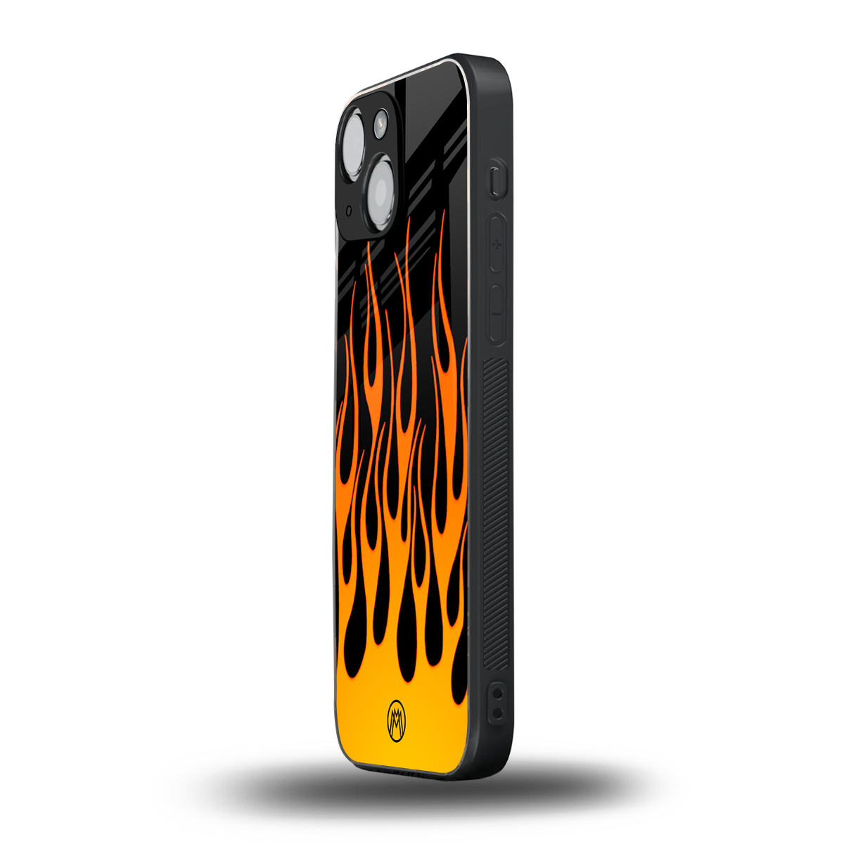 y2k yellow flames back phone cover | glass case for iphone 13 mini