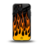 y2k yellow flames back phone cover | glass case for iphone 13 pro max