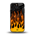 y2k yellow flames back phone cover | glass case for iphone 13 pro