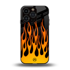 y2k yellow flames back phone cover | glass case for iphone 13 pro