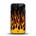 y2k yellow flames back phone cover | glass case for iphone 13