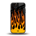 y2k yellow flames back phone cover | glass case for iphone 14 plus
