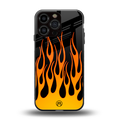 y2k yellow flames back phone cover | glass case for iphone 14 pro max