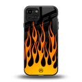 y2k yellow flames back phone cover | glass case for iphone 14