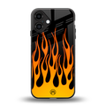 y2k yellow flames back phone cover | glass case for iphone 16 plus
