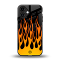 y2k yellow flames back phone cover | glass case for iphone 16
