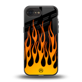 y2k yellow flames back phone cover | glass case for iphone 16e