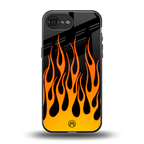 y2k yellow flames back phone cover | glass case for iphone 16e