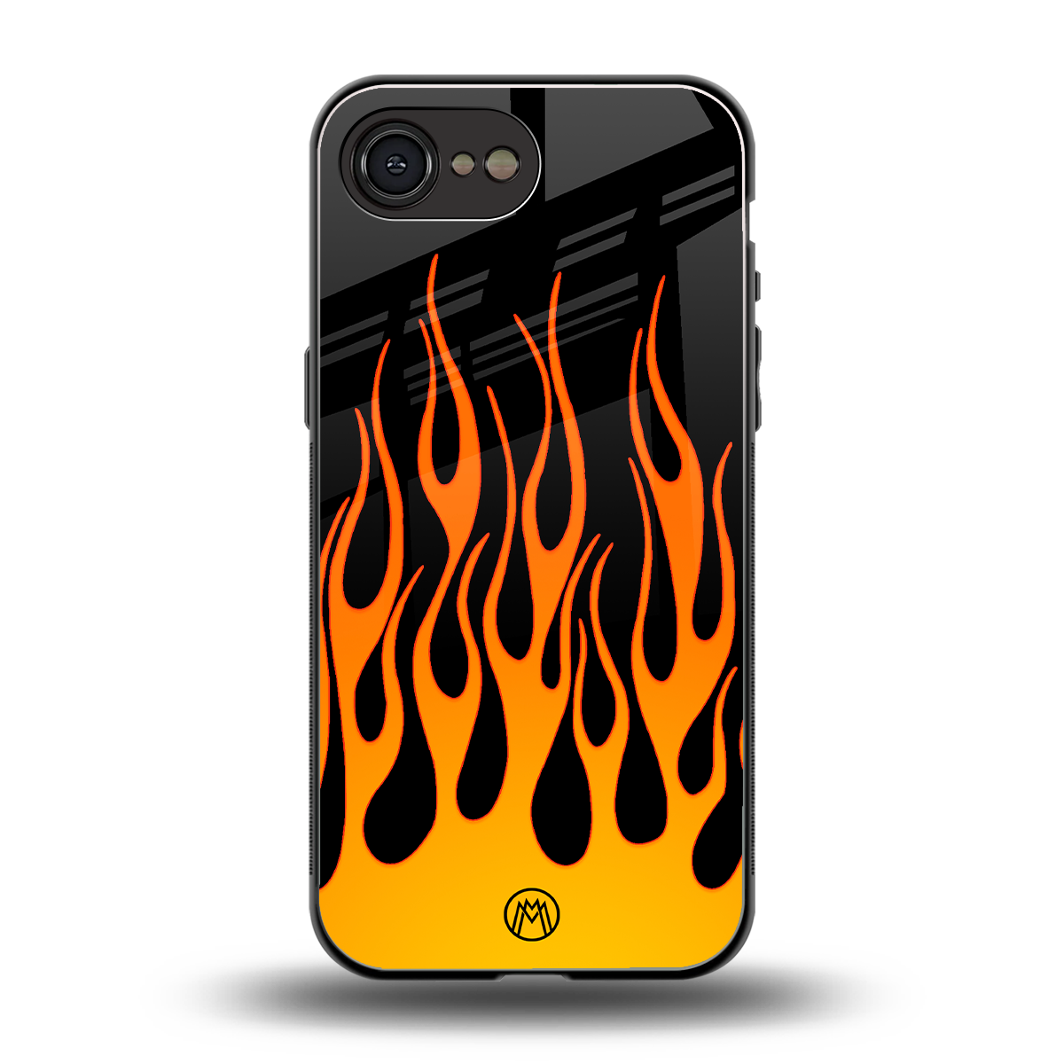 y2k yellow flames back phone cover | glass case for iphone 16e