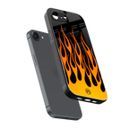 y2k yellow flames back phone cover | glass case for iphone 16e