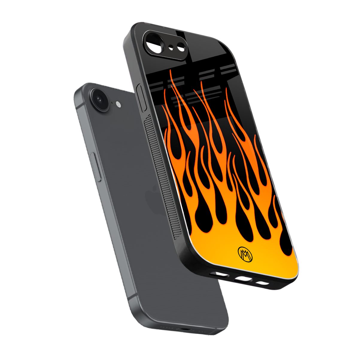 y2k yellow flames back phone cover | glass case for iphone 16e