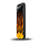 y2k yellow flames back phone cover | glass case for iphone 16e
