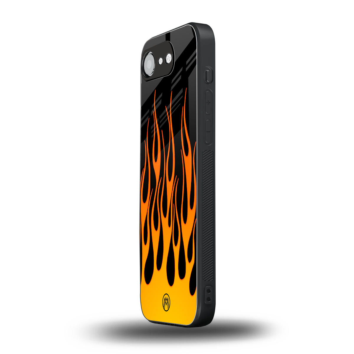 y2k yellow flames back phone cover | glass case for iphone 16e